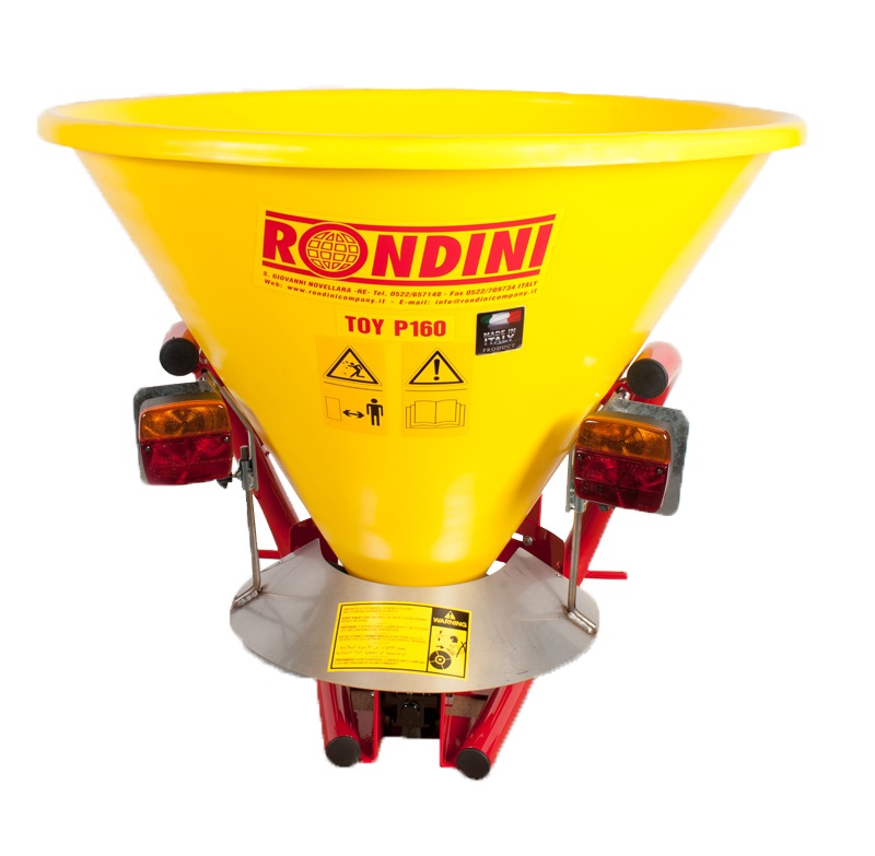 Rondini strooier model P160 Polyethylene PTO uitvoering
